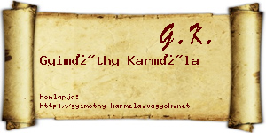 Gyimóthy Karméla névjegykártya